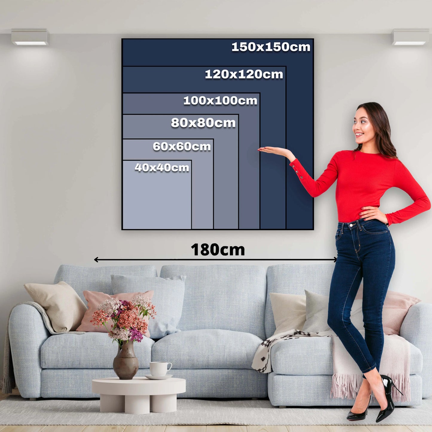 Wandbild abstrakte Silhouetten in warmen Farben