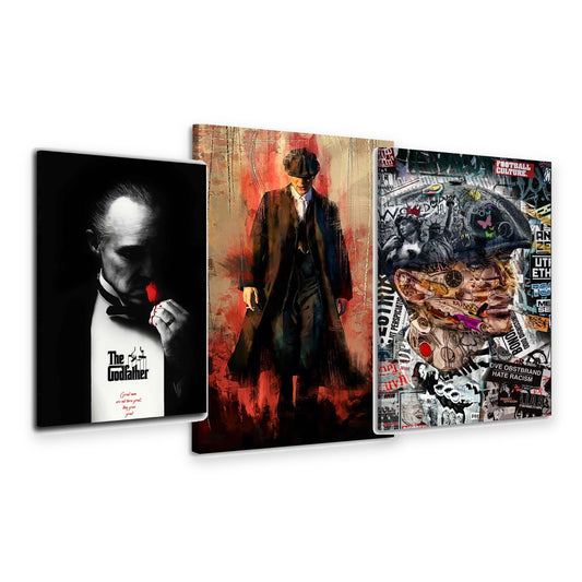 3er-Set Gangster & Mafia – drei Leinwandbilder