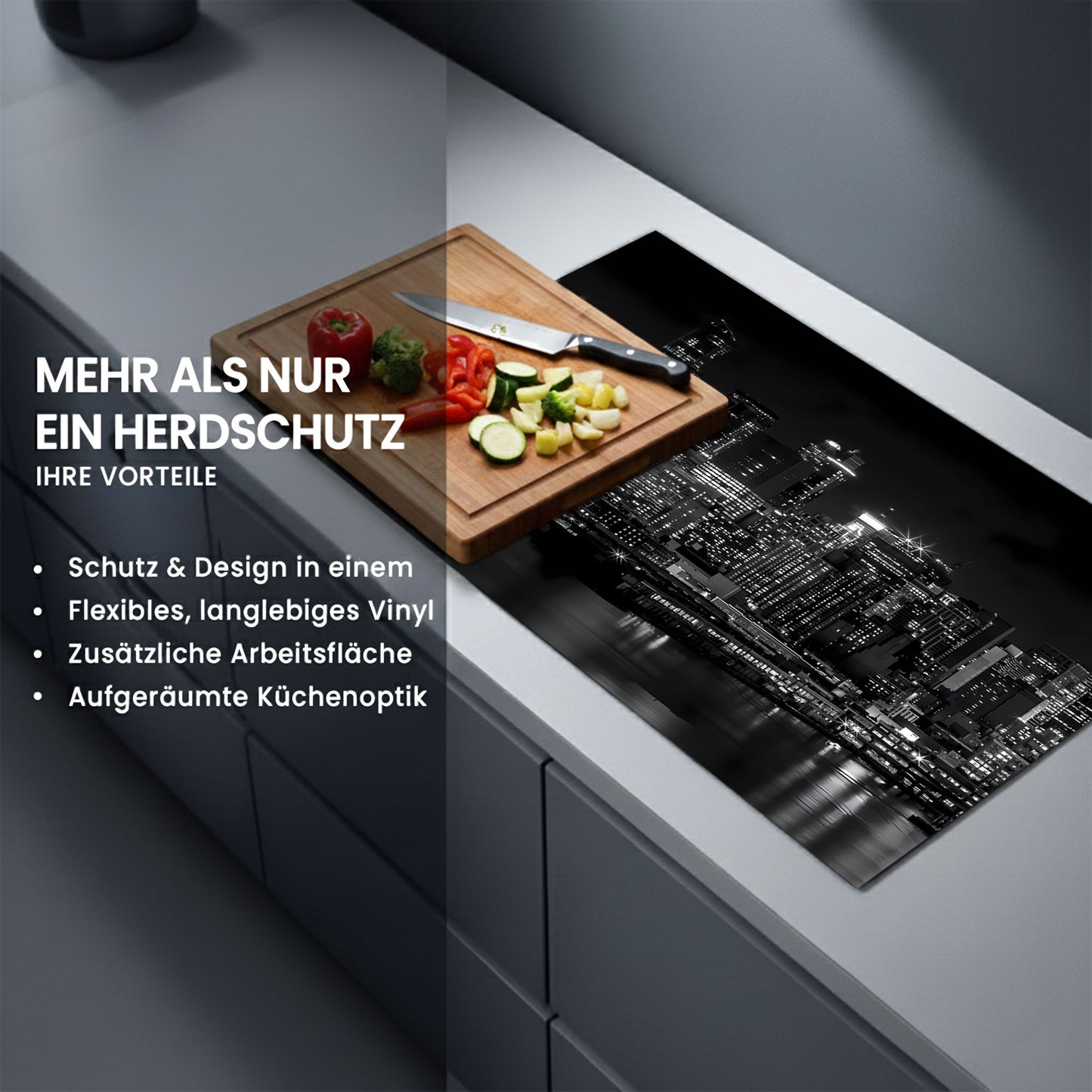 Abstrakt süßer Pinguin Herdabdeckplatte Induktionsschutz für Ceranfeld & Küche Deko