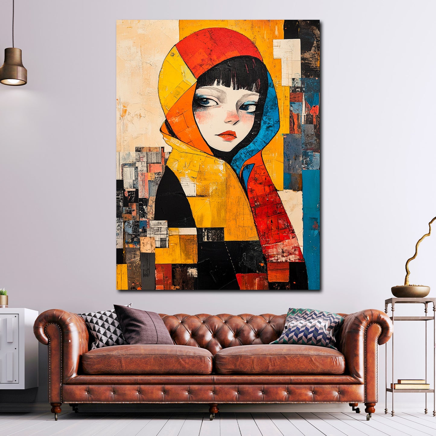 Abstrakt Mädchen Porträt Wandbild