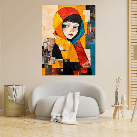 Abstrakt Mädchen Porträt Wandbild