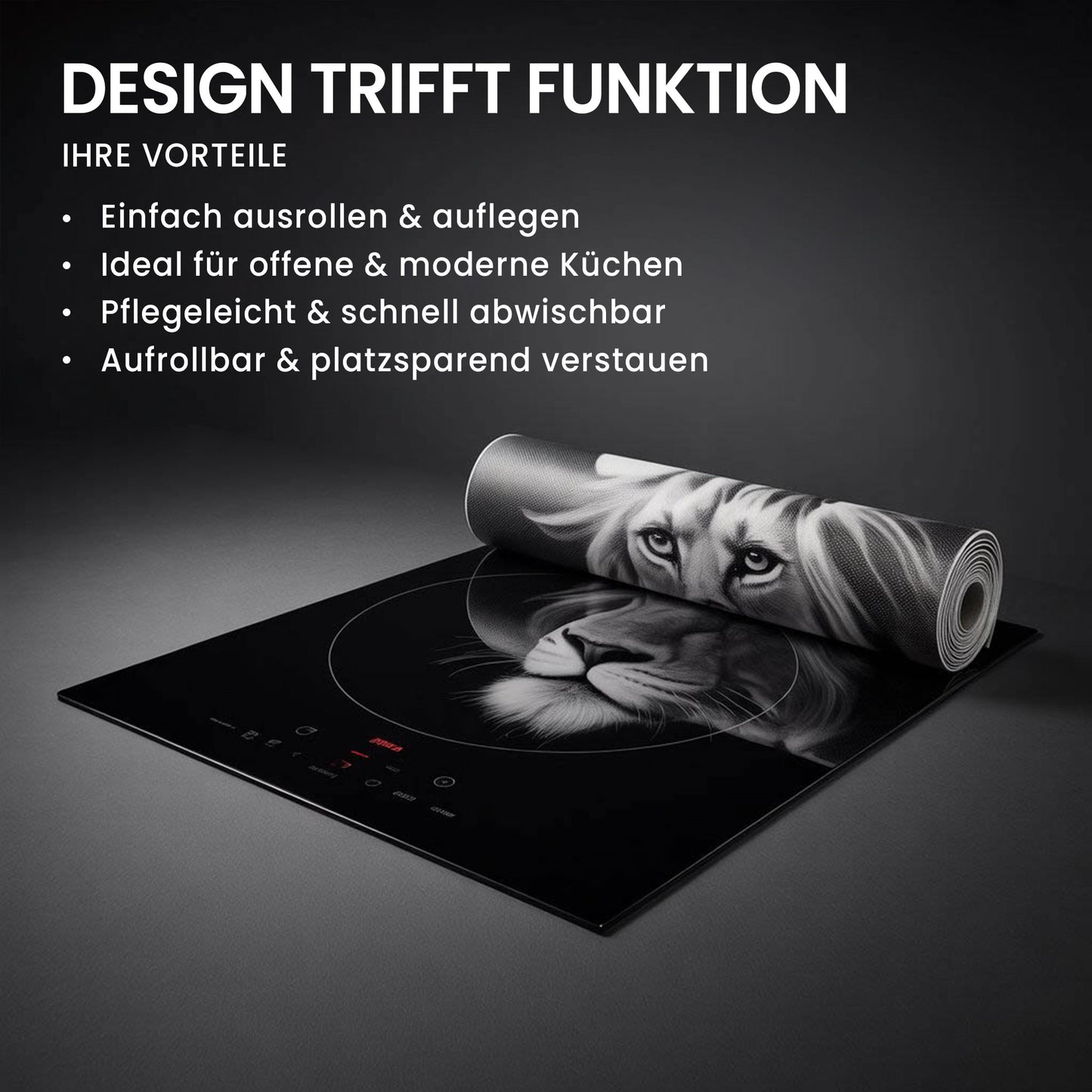 Fensterblick auf Bergsee Vinyl Herdabdeckplatte Induktionsschutz für Ceranfeld & Küche Deko