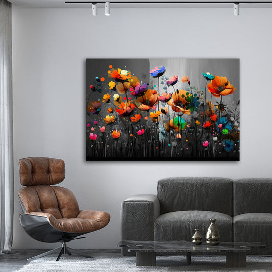Wandbild abstrakt Blumen Colour