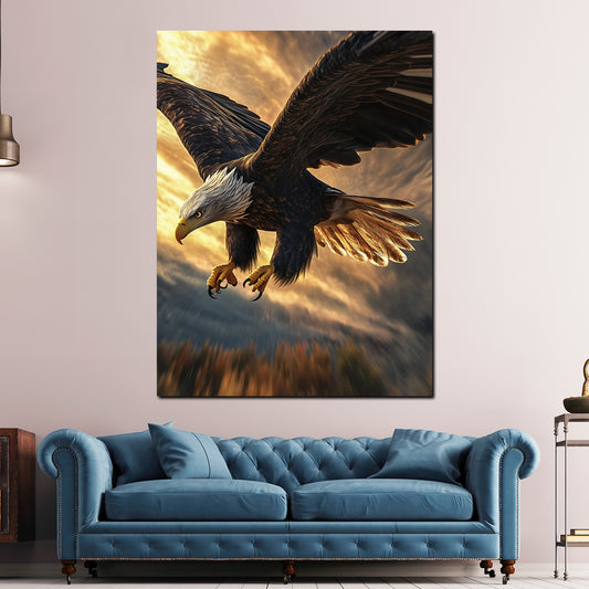 Wandbild Adler Flug Sonnenuntergang Freiheit Natur
