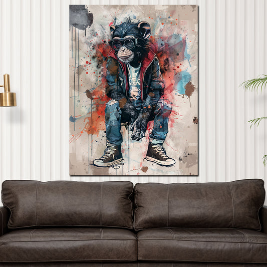 Wandbild Affe mit Sonnenbrille Street Art modern