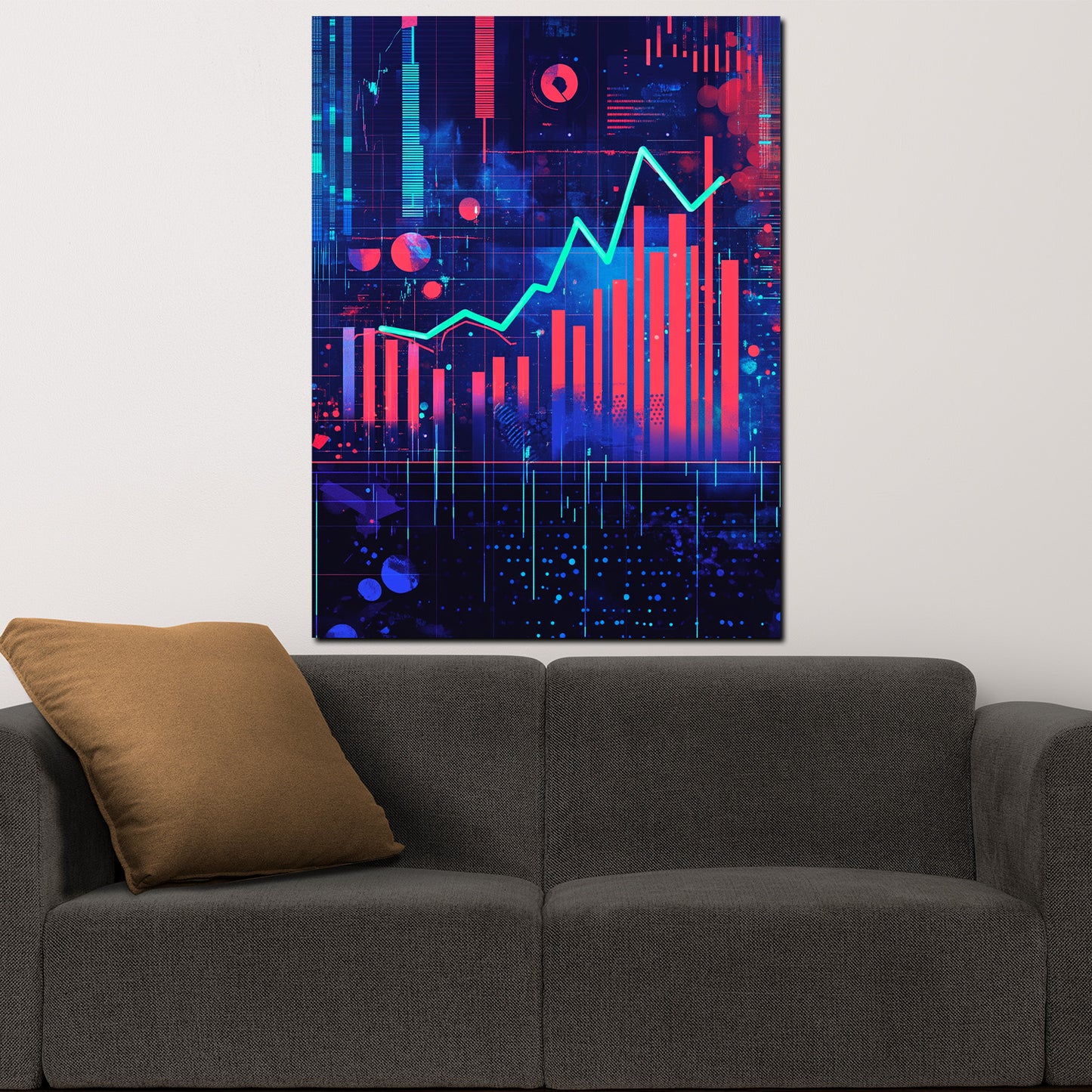 Wandbild Aktienchart Geld und Erfolg Börse modern digital
