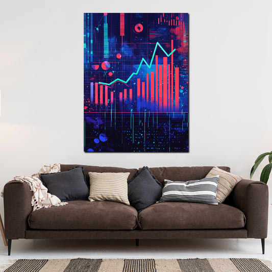 Wandbild Aktienchart Geld und Erfolg Börse modern digital