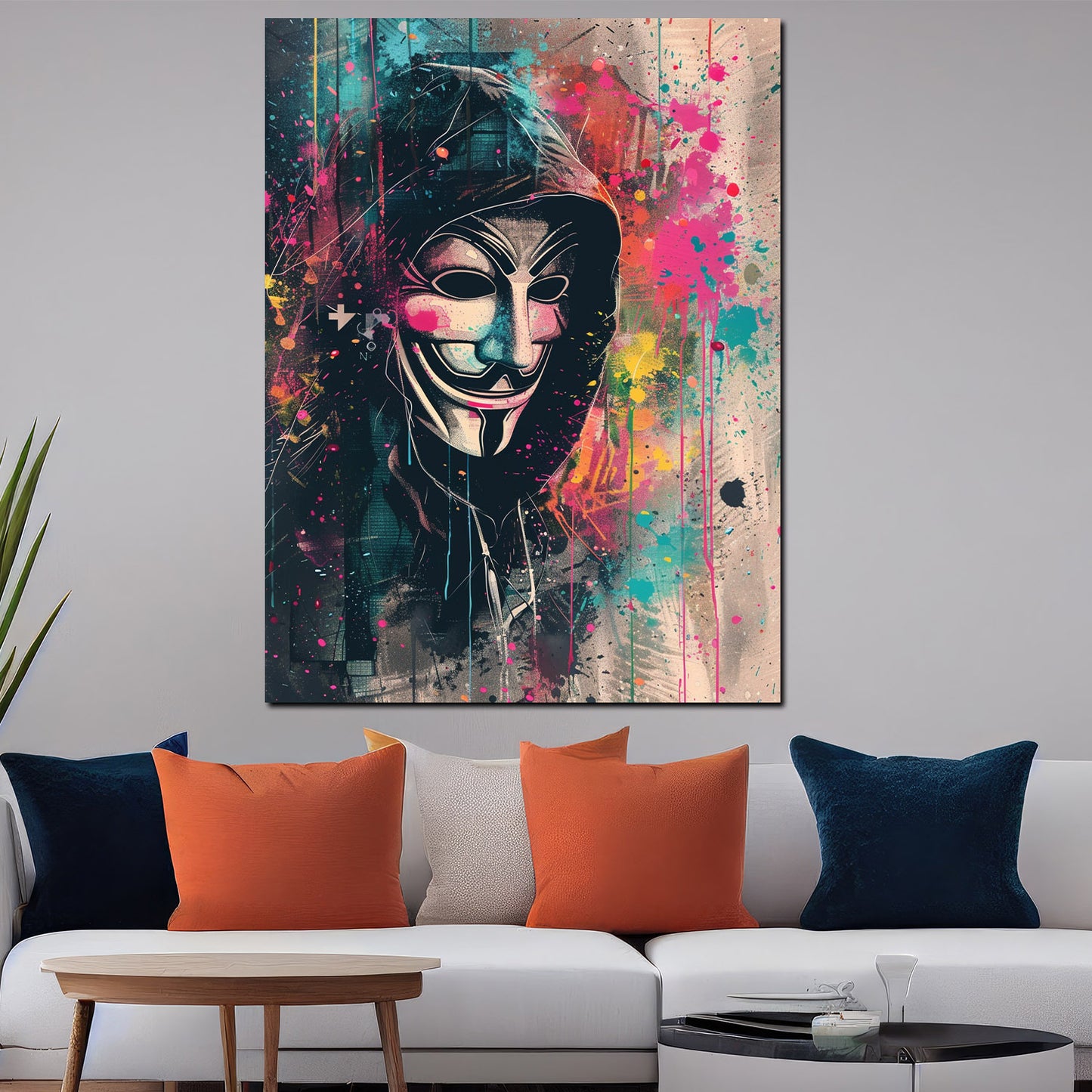 Anonymous Wandbild Maske Pop Art modern