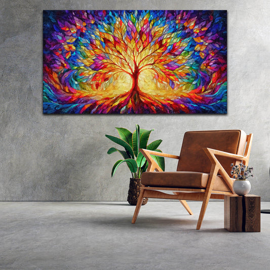 Lebensbaum Wandbild Baum des Lebens farbenfroh modern