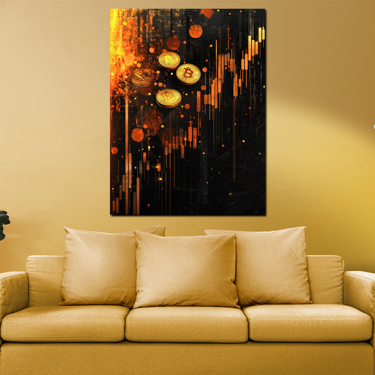 Wandbild Bitcoin Krypto Geld Erfolg Börse modern