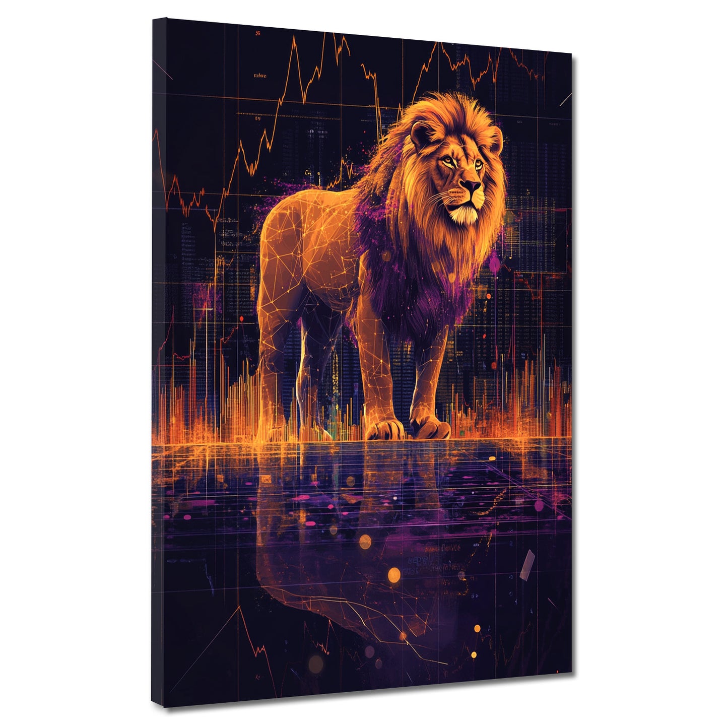 Wandbild Börse Löwe Motivation Erfolg Stärke modern