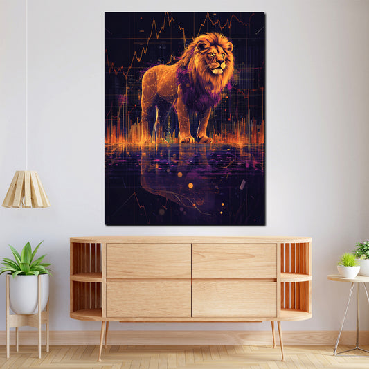 Wandbild Börse Löwe Motivation Erfolg Stärke modern