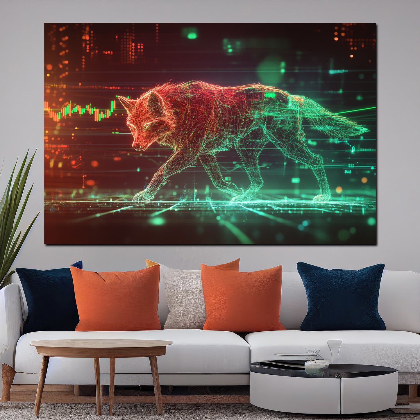 Wandbild Börse Wolf Trading Motivation Erfolg modern