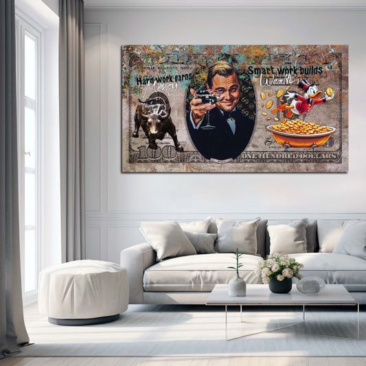 Wandbild Gatsby Style Pop Art Cheers Geld Reichtum modern