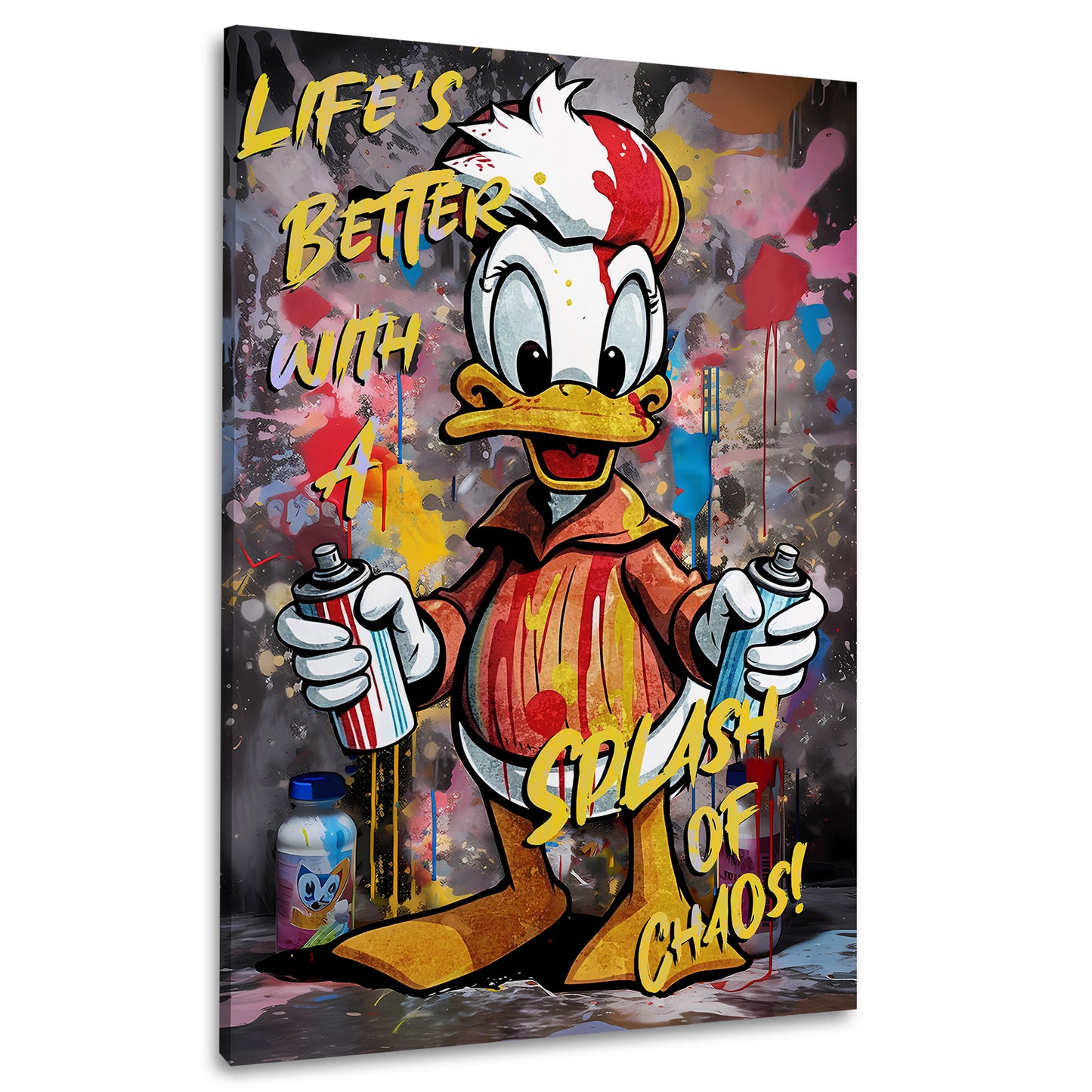Wandbild Graffiti Pop Art mit frechem Duck und bunter Street Art