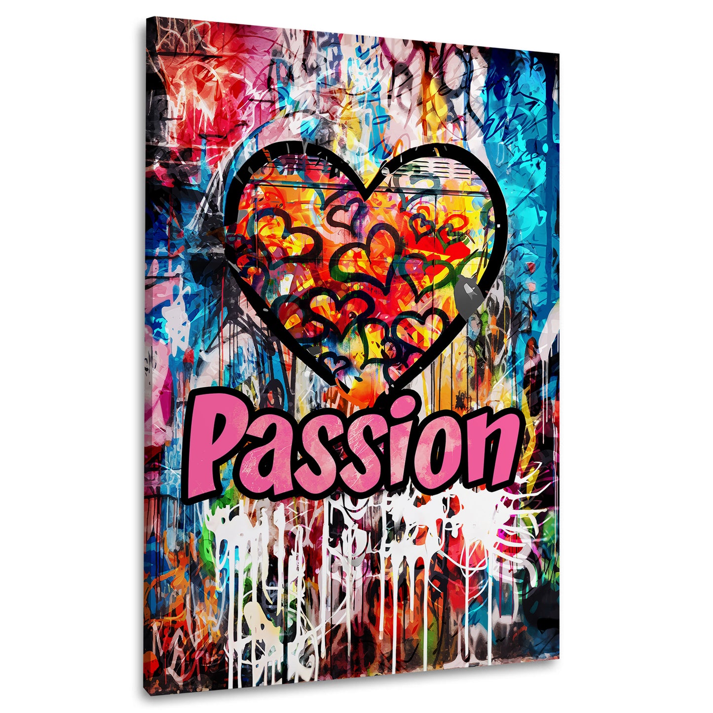 Wandbild Herz Graffiti Pop Art mit Passion