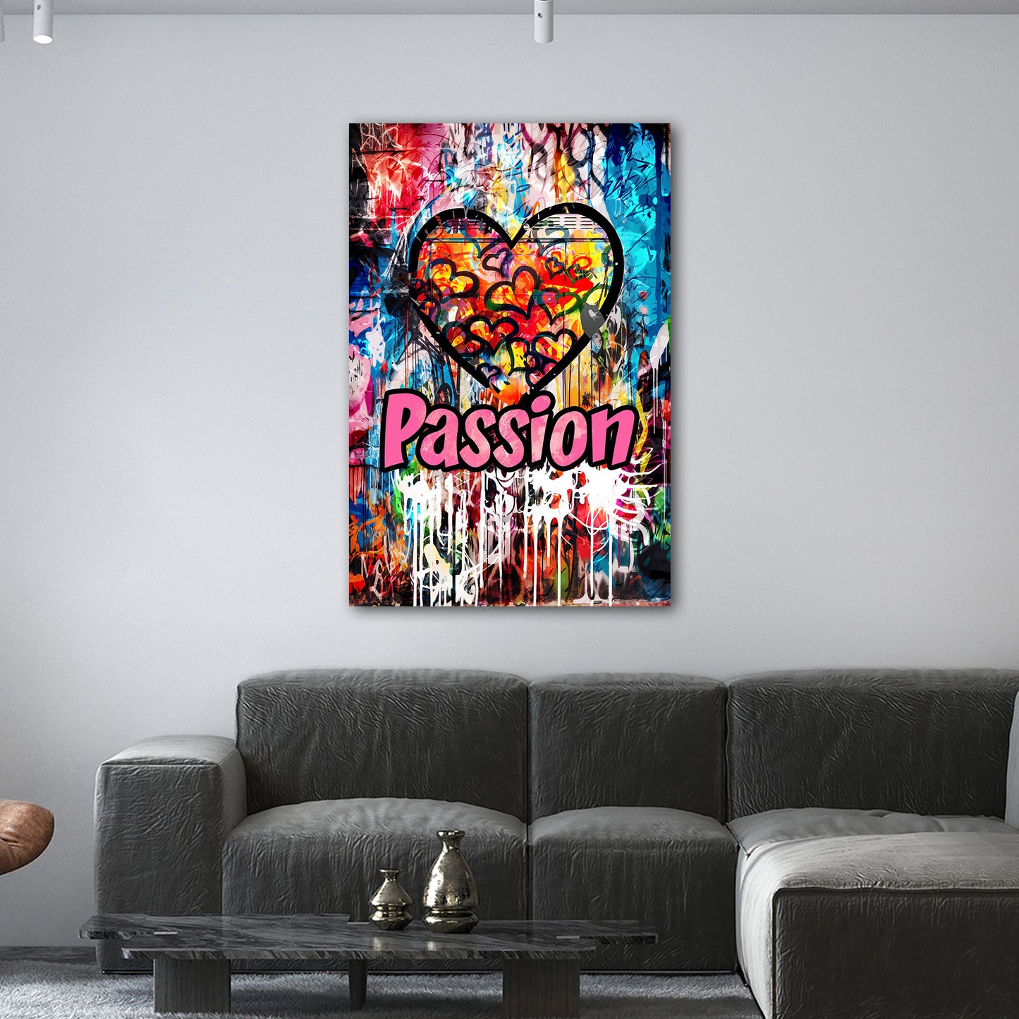 Wandbild Herz Graffiti Pop Art mit Passion