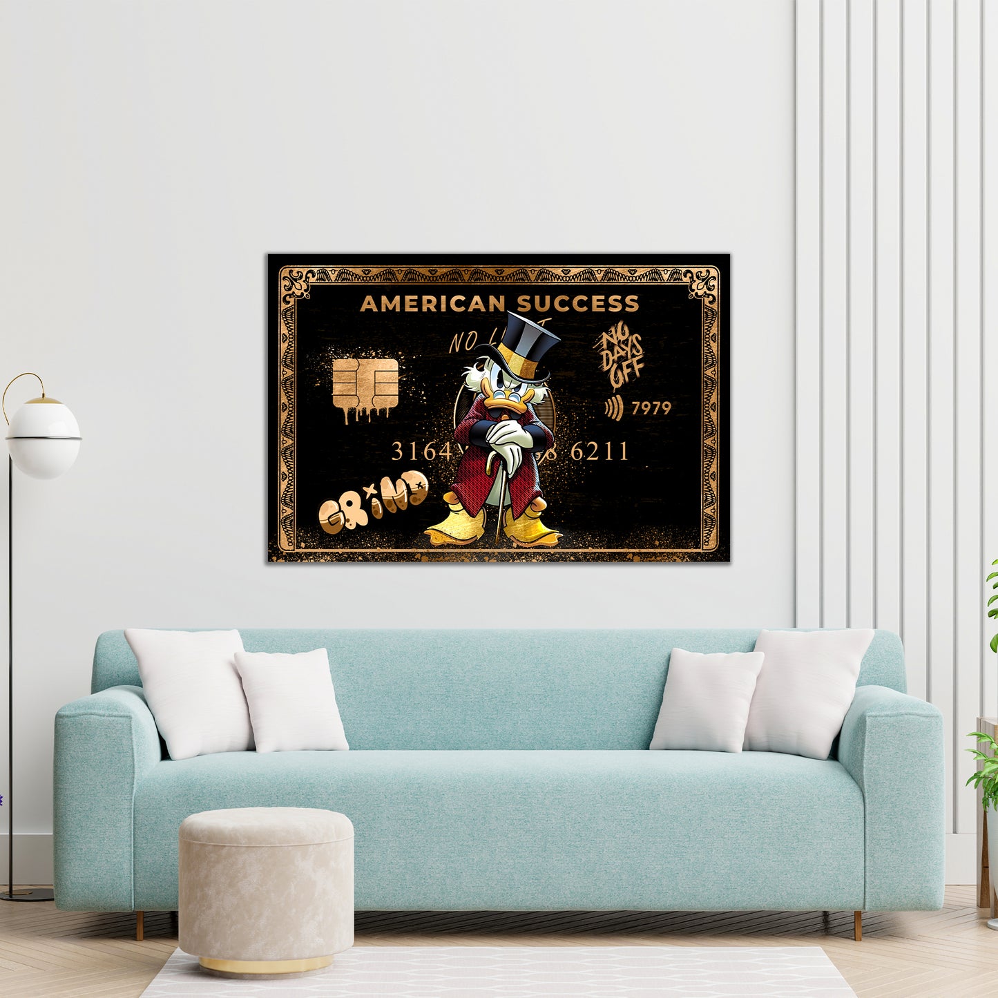 Wandbild Pop Art Kunst Duck Grind American Success Card