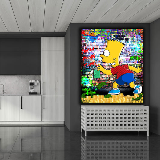 Wandbild Bart Money Pop Art Money