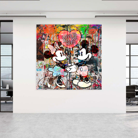 Wandbild Comic Pop Art Old School Maus Style