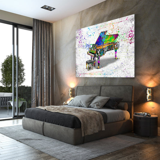 Klavier Wandbild Graffiti Street Art Piano