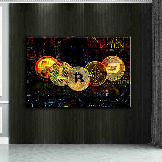 Bitcoin Wandbild Leinwandbild Kryptowährungen Trading & Börse