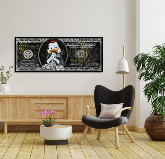 Dagobert Stil Pop Art Dollar Wandbild