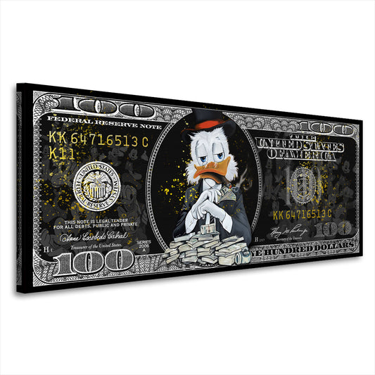 Dagobert Stil Pop Art Dollar Wandbild