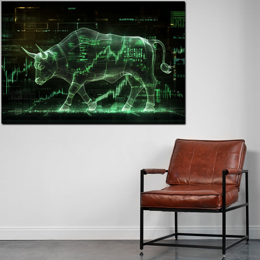 Wandbild Motivation Erfolg Stier Börse Trading modern digital