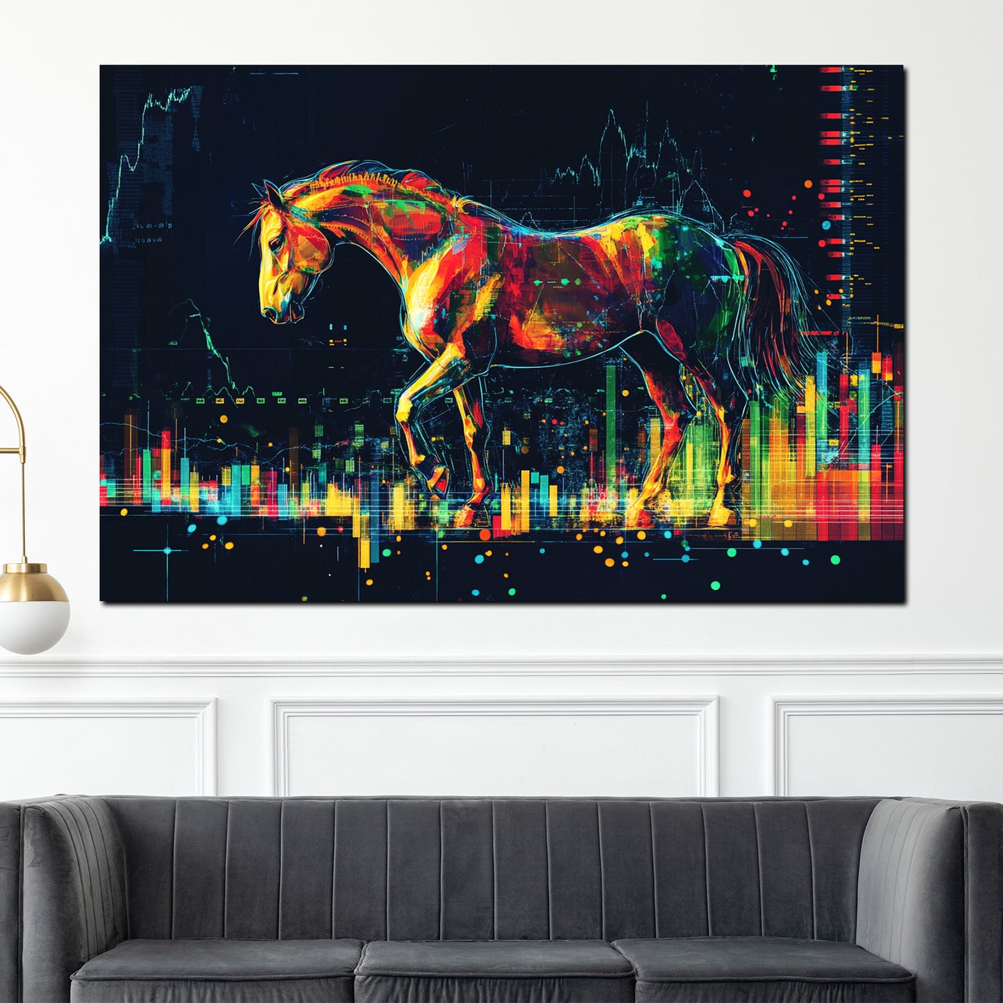 Wandbild Motivation Pferd Finanzen Börse modern Pop Art