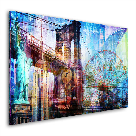 New York Pop Art Wahrzeichen USA Wandbild