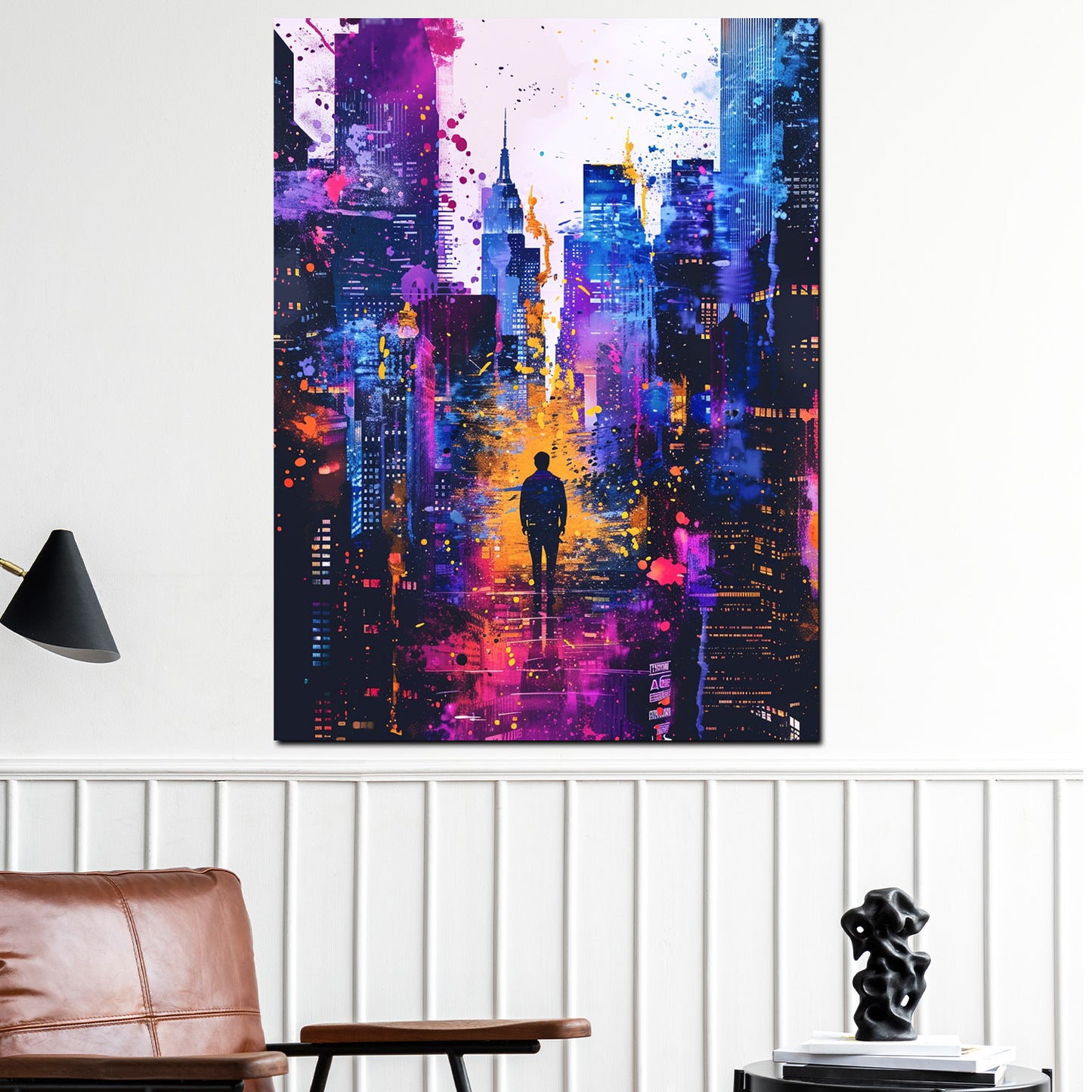 Wandbild New York Skyline Pop Art bunt modern