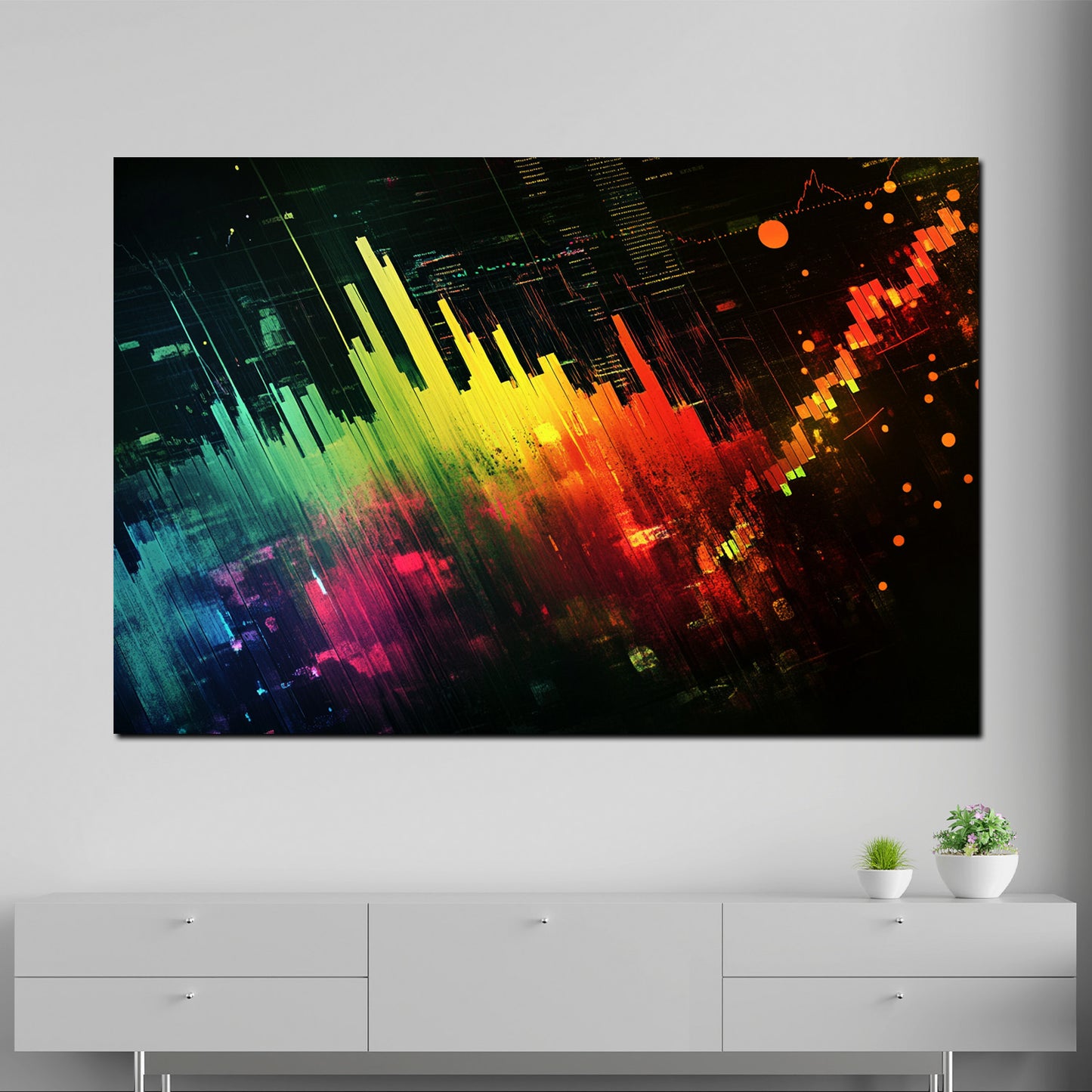 Wandbild Pop Art Aktien Börsentrend modern