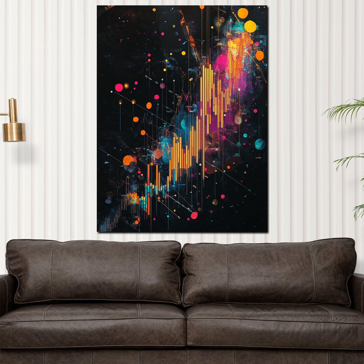 Wandbild Pop Art Börsenlinien Aktienchart farbenfroh modern