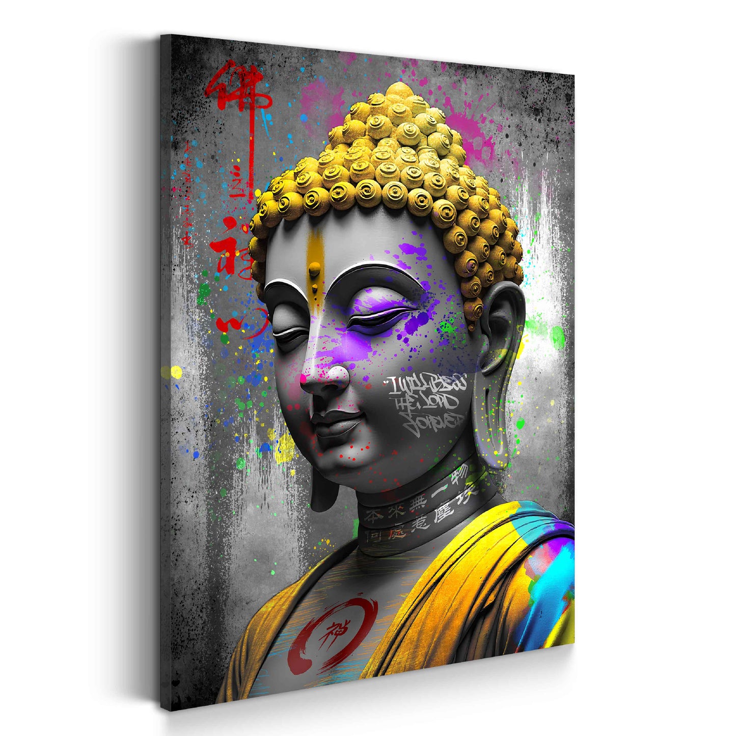 Wandbild Street Art Style Buddha Figur modern
