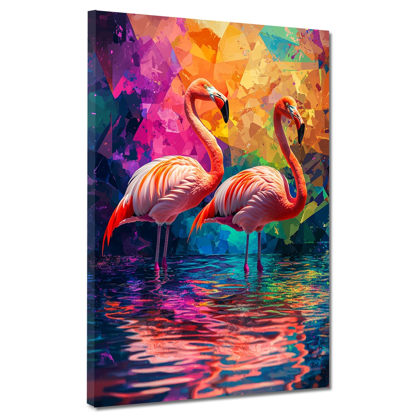 Wandbild Pop Art Flamingos im Wasser Natur modern