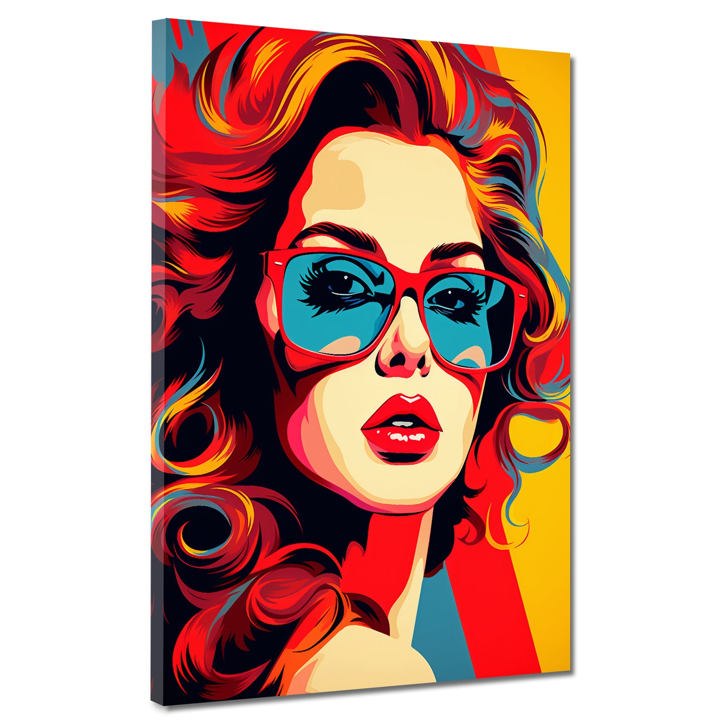 Wandbild Pop Art Frau mit Sonnenbrille