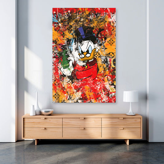 Dagobert Pop Art Kunst abstrakt Comic Wandbild