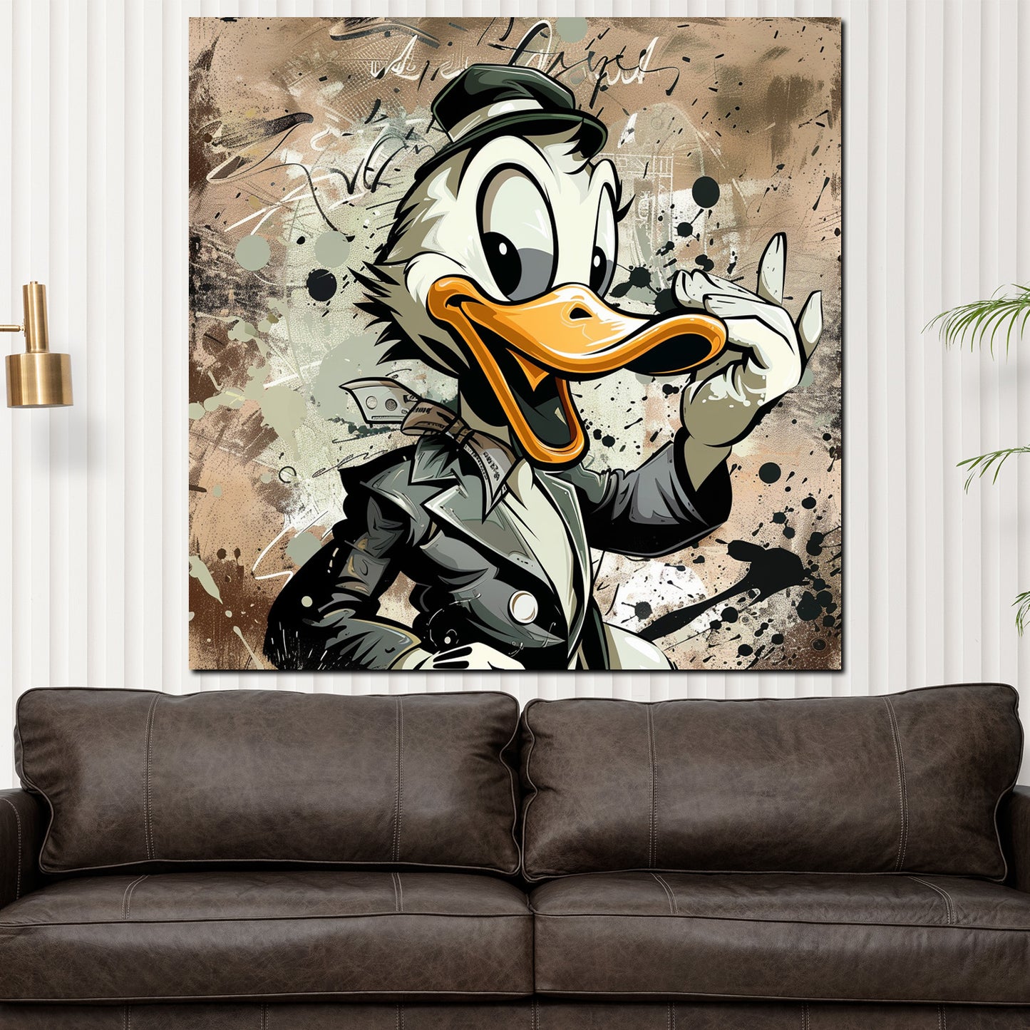 Wandbild Pop Art Lustige Ente Kunst Duck Style