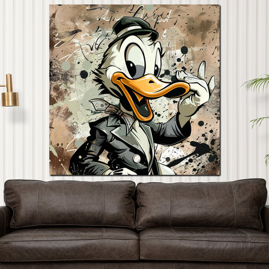 Wandbild Pop Art Lustige Ente Kunst Duck Style