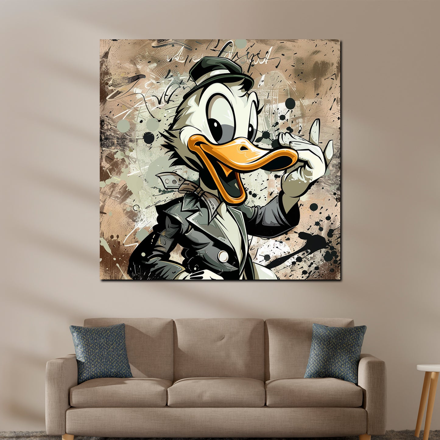 Wandbild Pop Art Lustige Ente Kunst Duck Style