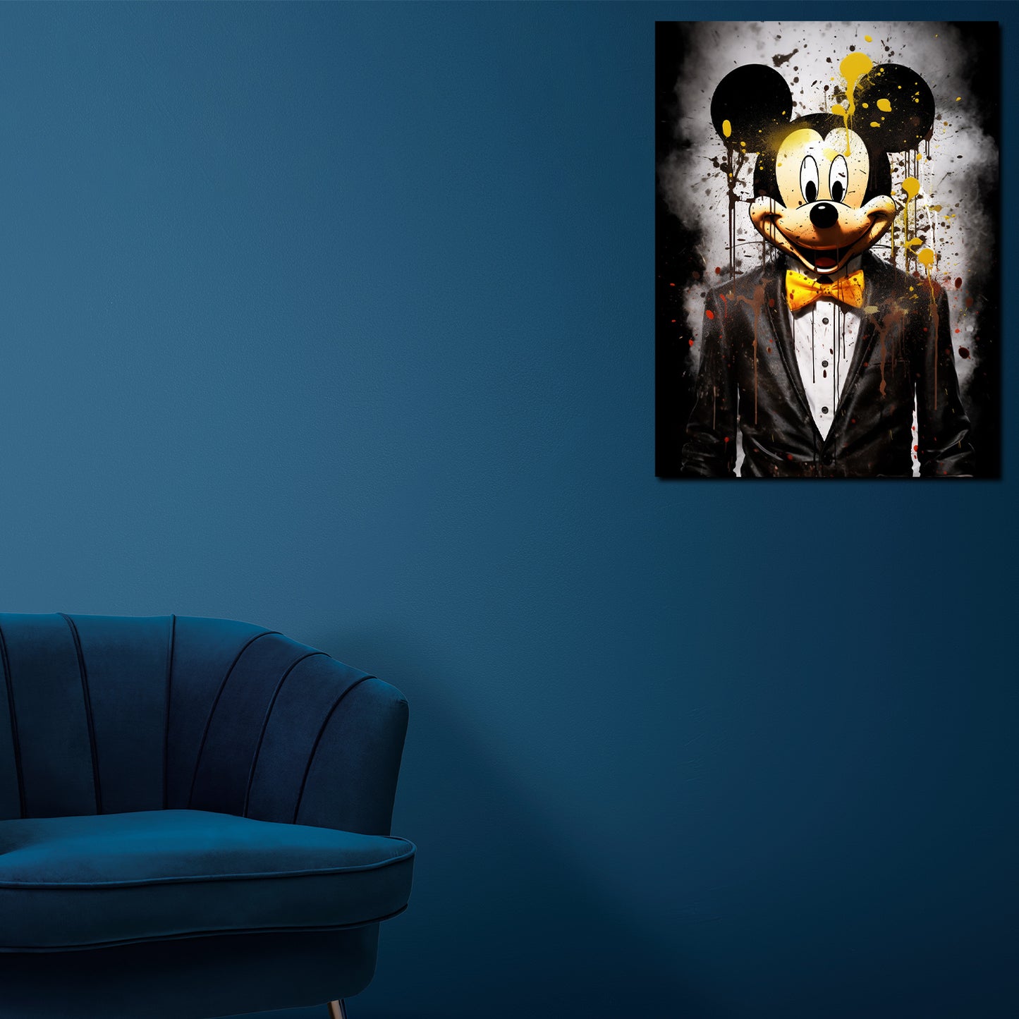 Wandbild Pop Art Maus im Anzug Comic