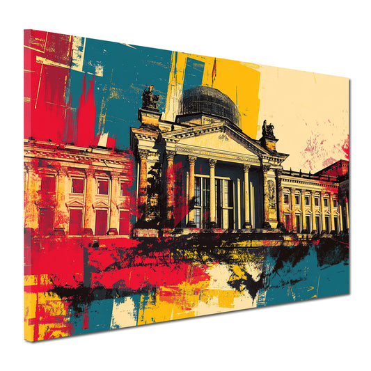 Wandbild Pop Art Reichstag Berlin Architektur bunt