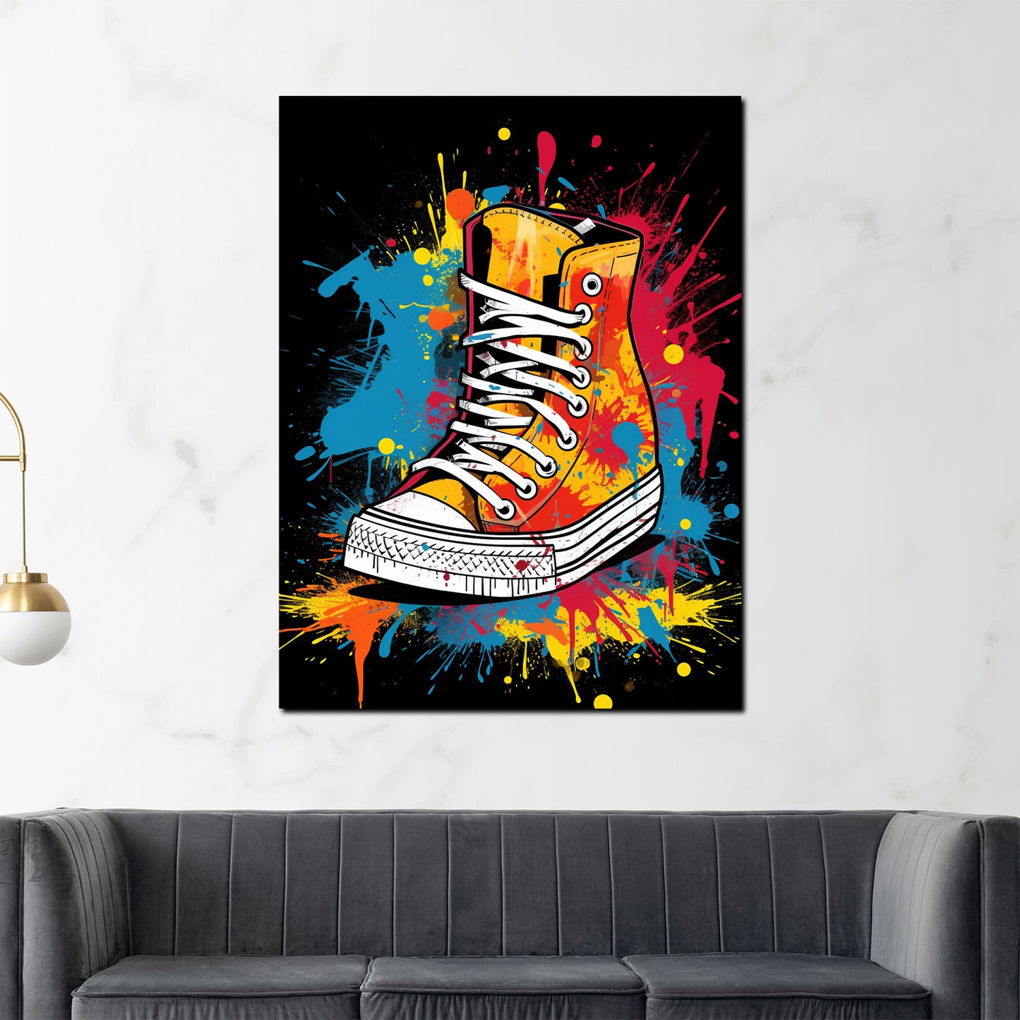 Wandbild Pop Art Schuhe Colour Splash