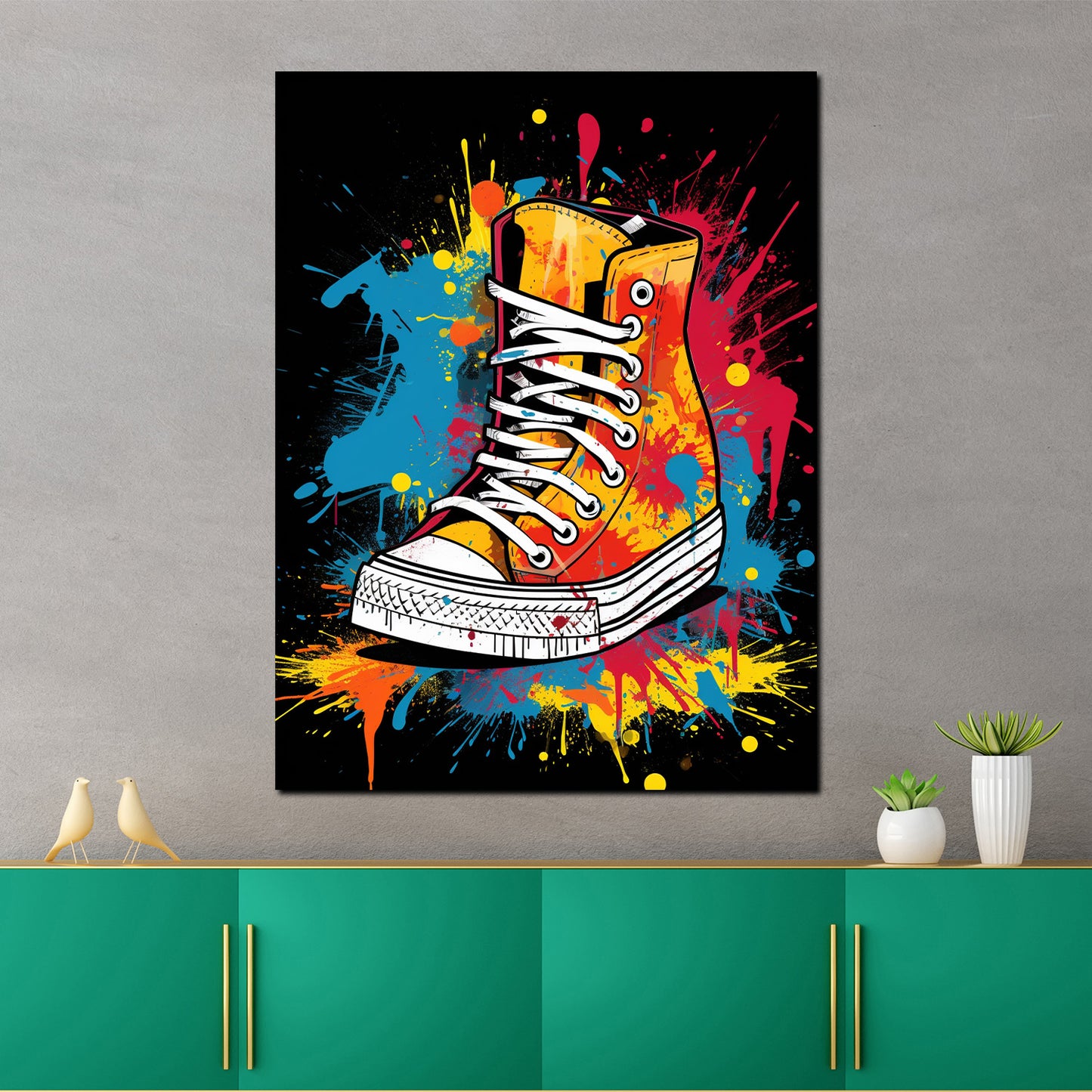 Wandbild Pop Art Schuhe Colour Splash