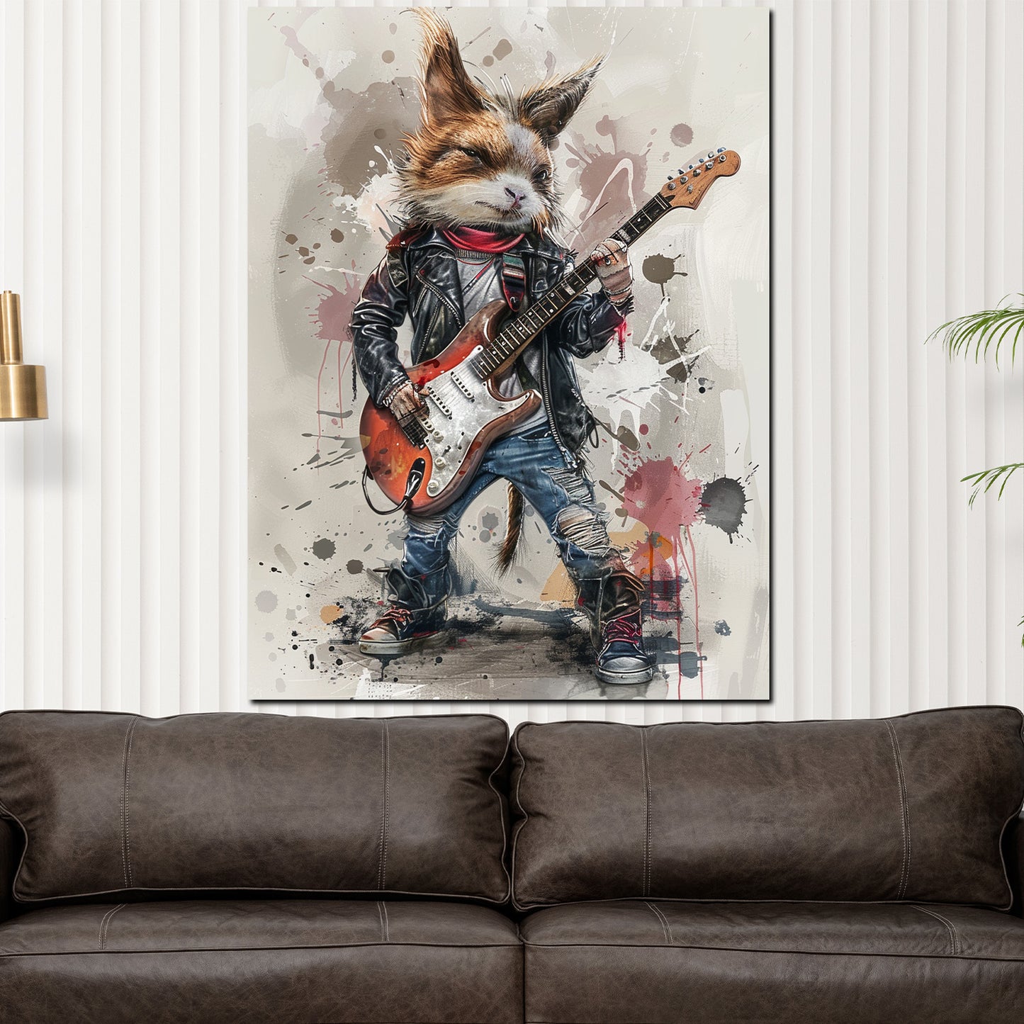 Wandbild Rockstar Katze Pop Art modern