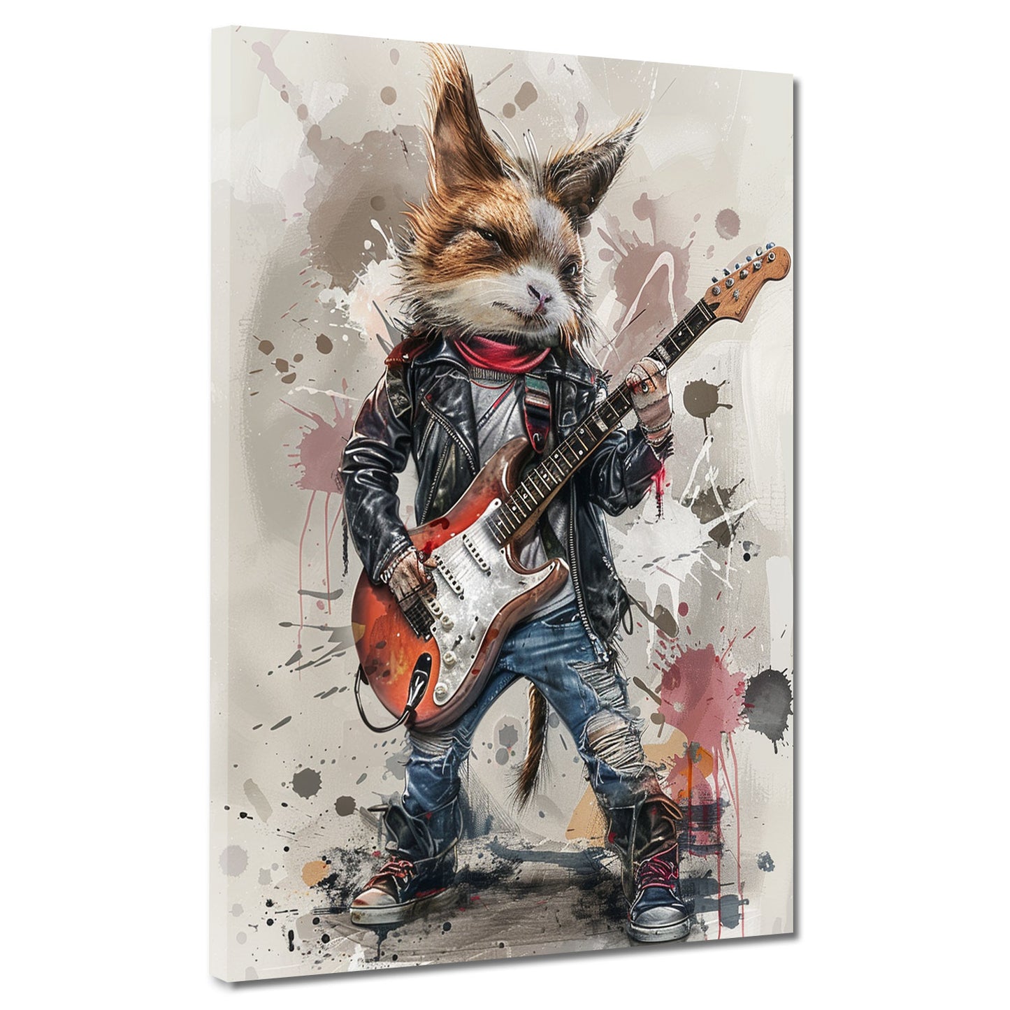 Wandbild Rockstar Katze Pop Art modern