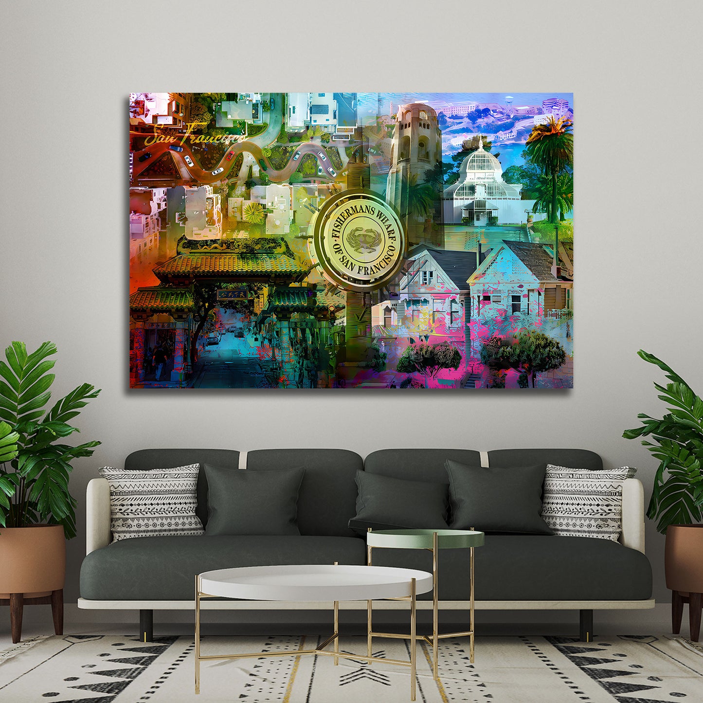 San Francisco USA Chinatown Lombard Street modern Wandbild