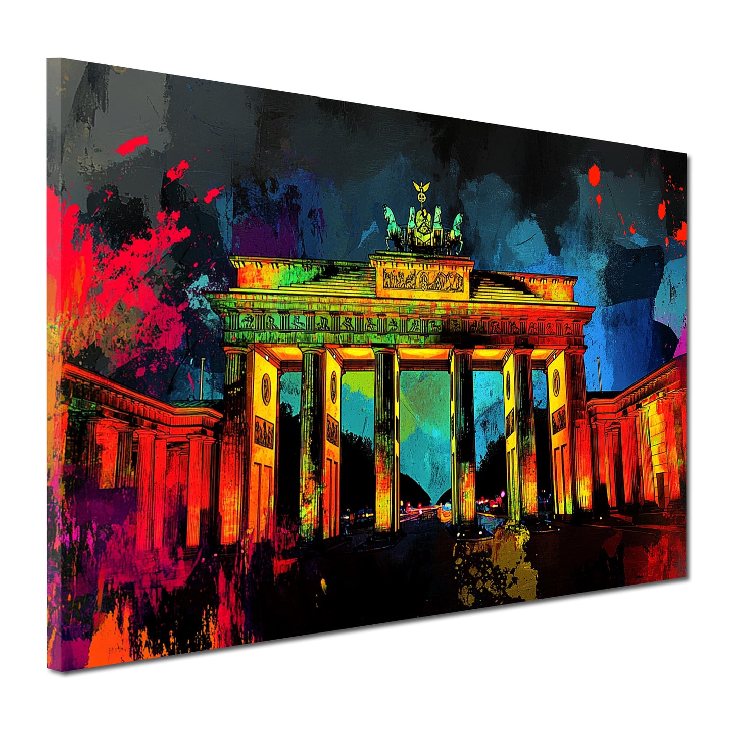 Wandbild Städte Pop Art Brandenburger Tor Berlin bunt leuchtend