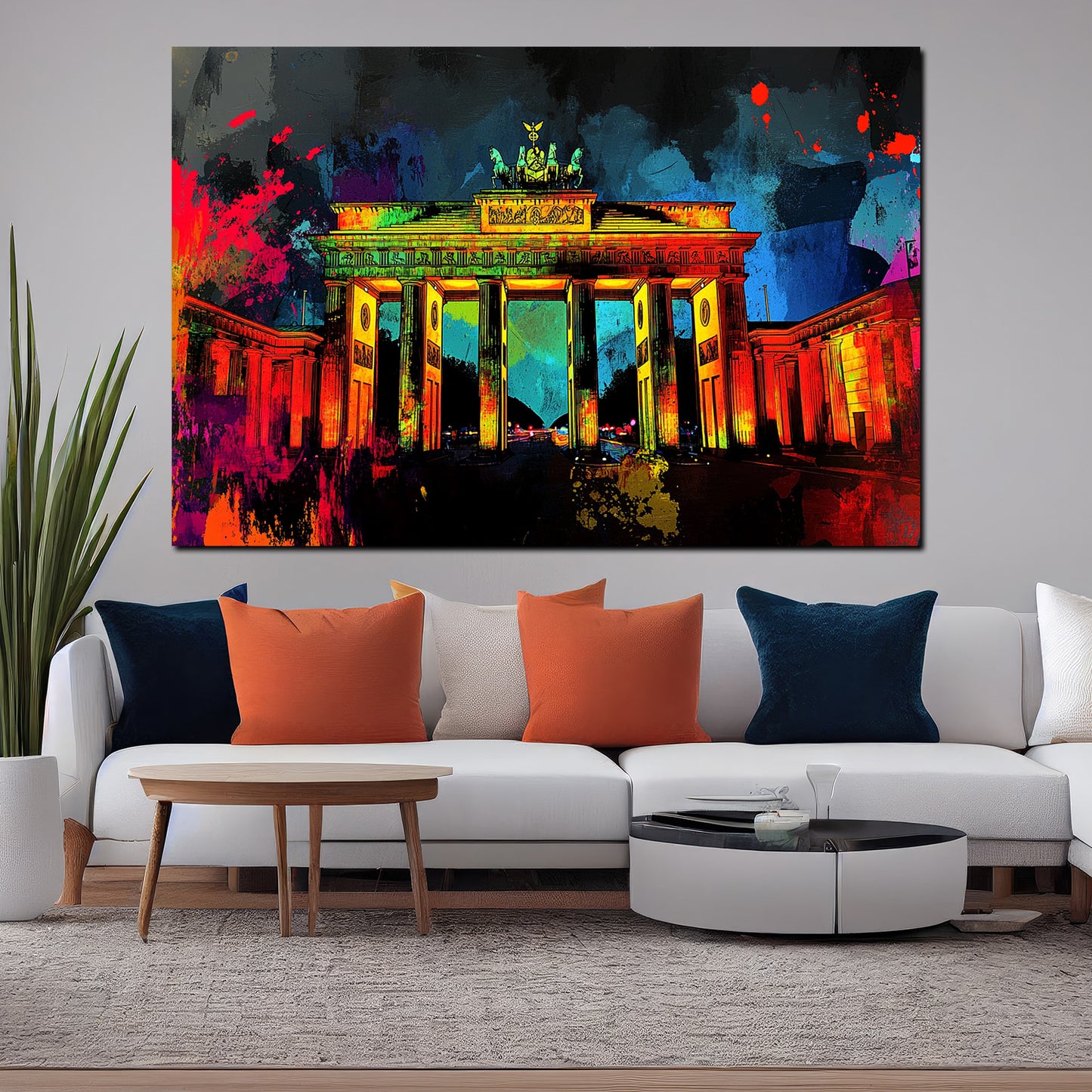 Wandbild Städte Pop Art Brandenburger Tor Berlin bunt leuchtend